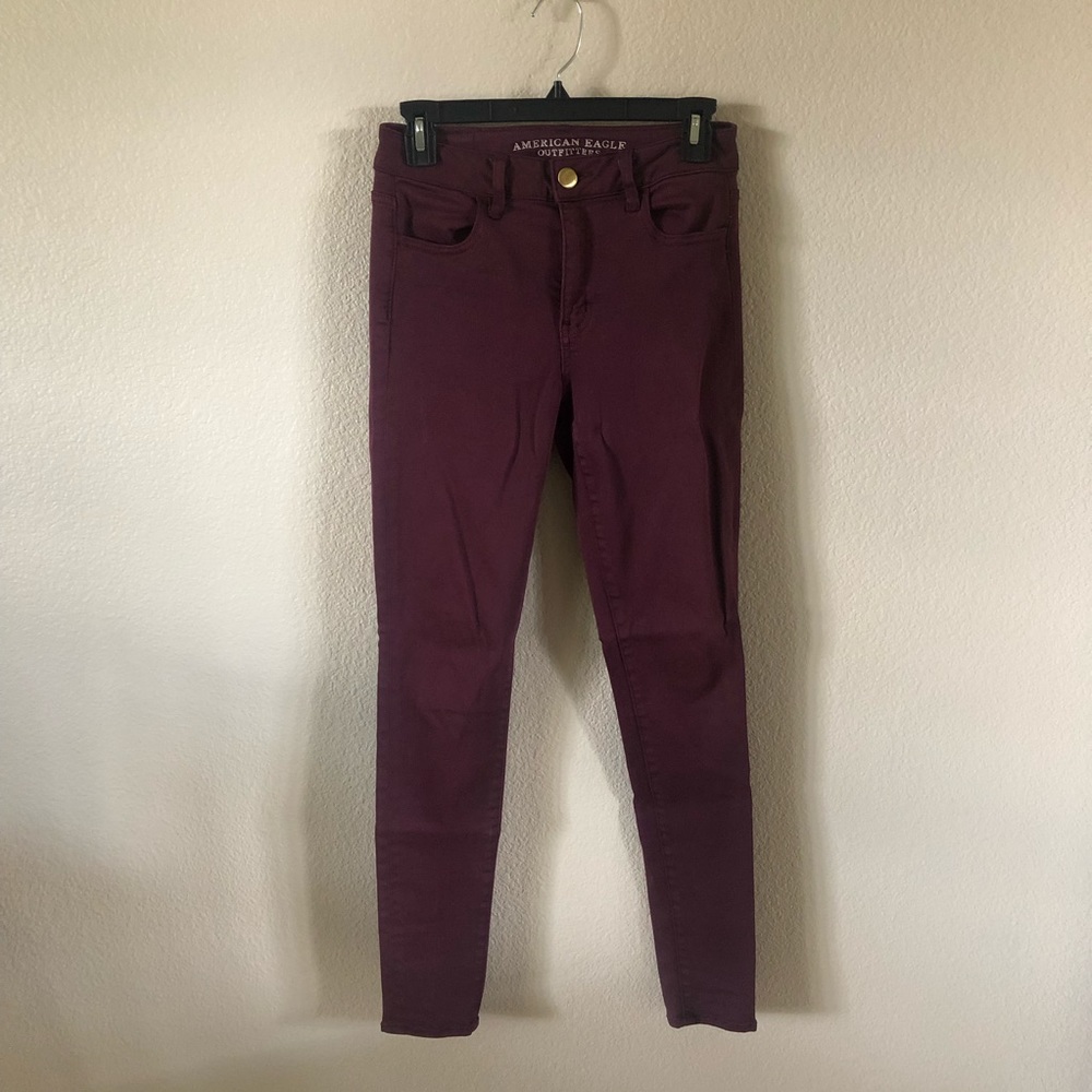 Maroon Hi-Rise Jeggings